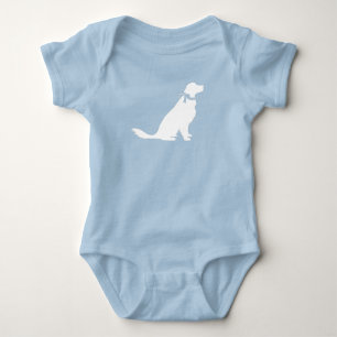 Body Golden Retriever Baby shower chien bleu garçon