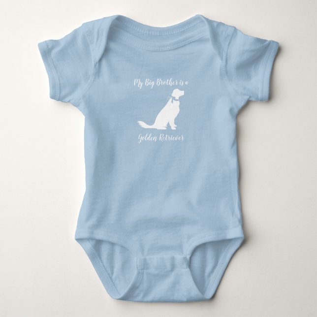 Body Golden Retriever Baby shower chien bleu garçon (Devant)