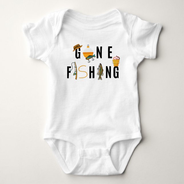 Body Gone Fishing Baby Bodysuit (Devant)