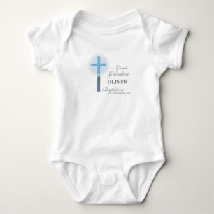 Body Grand Baptême petit-fils Bleu dentelle personnalis