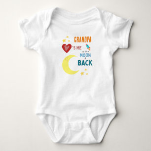 Body Grand-père m'aime à la lune et au dos Baby T-Shirt