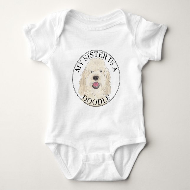 Body Grande sœur de chien Golden Doodle crème blanche (Devant)