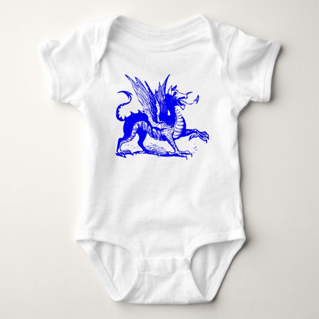 Body Gravure de dragon - Bleu (Devant)