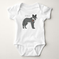 Gray wolf with pipe cartoon