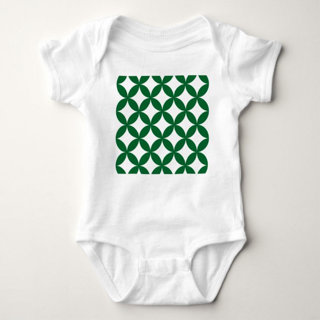 Body Green Shippo Motif Baby Romper - Commerce Japonais (Devant)