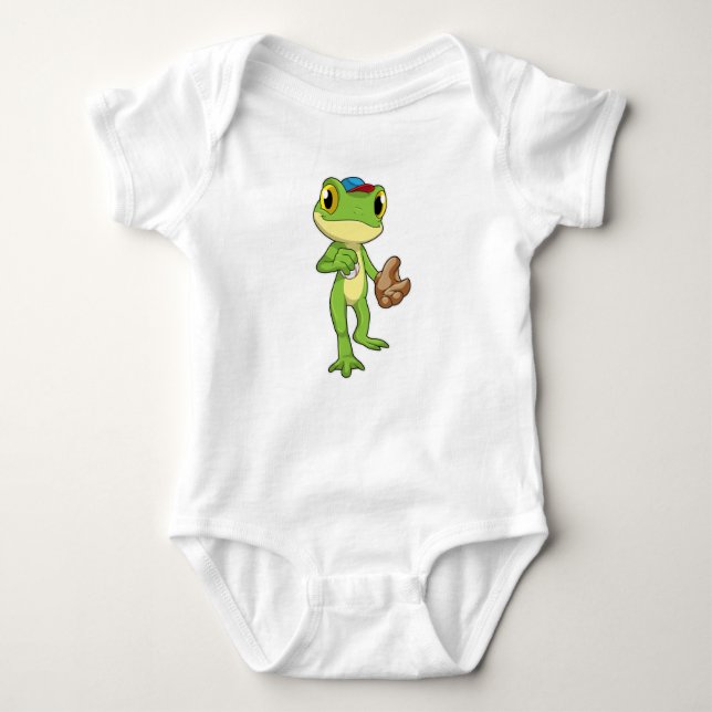 Body Grenouille au baseball avec gant de baseball (Devant)