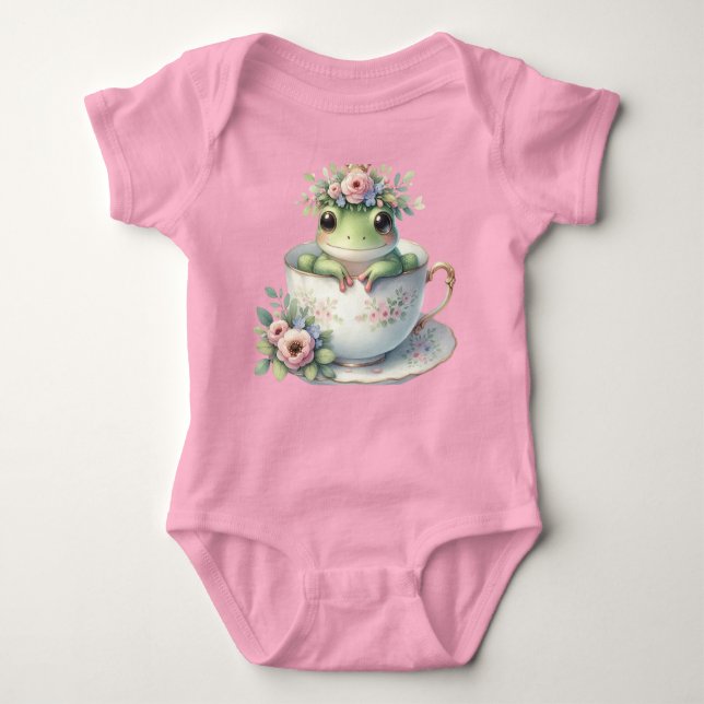 Body Grenouille lunaire en Teacup Floral (Devant)