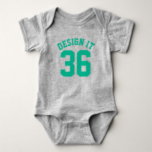 Body Gris et émeraude vert bébé   Design Jersey Sport