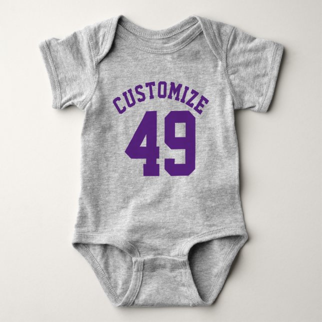 Body Gris et pourpre foncé bébé | Design Jersey Sport (Devant)