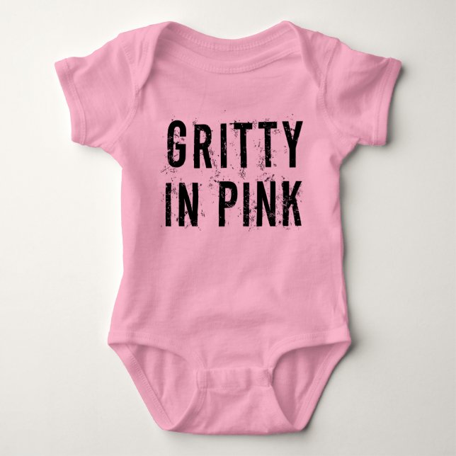 Body Gritty In Pink - Costume de bébé Jersey (Rose) (Devant)