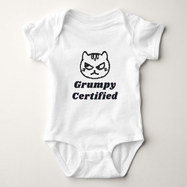 Body "Grumpy Certified" Drôle Cat Mème Design (Devant)