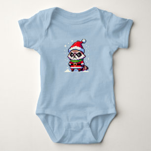 Body Grumpy Christmas Raccoon - Drôle Pixel Art Holiday