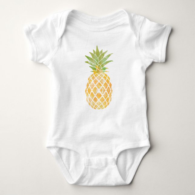 Body Habillement de bébé d'aquarelle d'ananas (Devant)