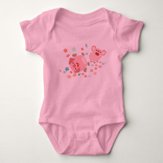 Body Habillement mignon de bébé de deux porcs de bande
