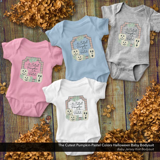 Body Halloween aux couleurs Citrouille-pastel les plus  (The Cutest Pumpkin-Pastel Colors Halloween Baby Bodysuit)