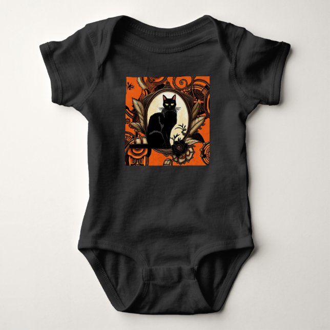 Body Halloween de chat noir (Devant)