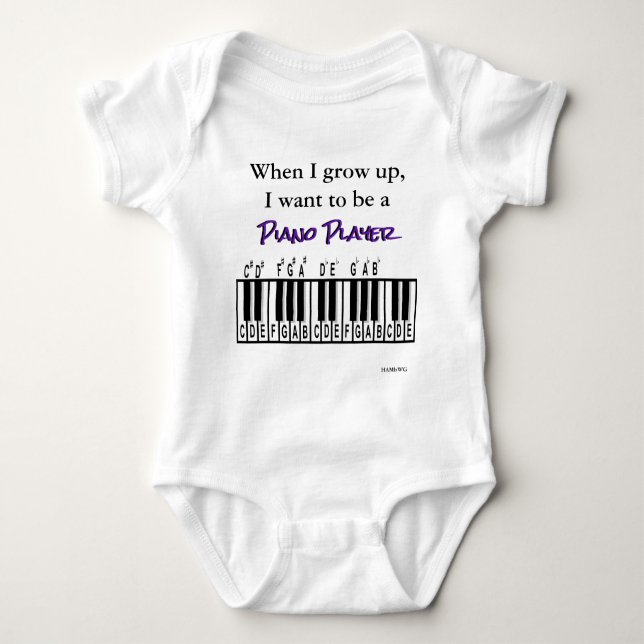 Body HAMbyWG - Romper, T-shirt, Snap T - Piano Player (Devant)