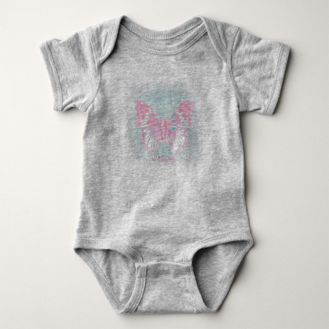 Body HAMbyWG - T-shirt - Papillon rose (Devant)