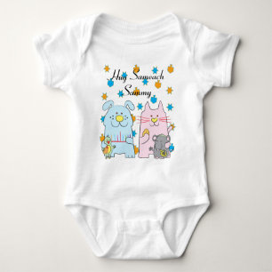 Body Hanoukka Baby Jersey Personnaliser "Hug Sameach"