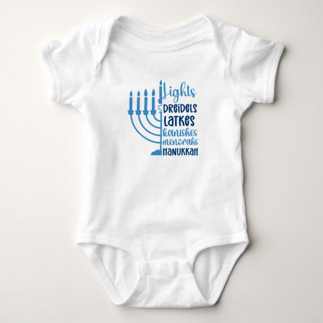 Body Hanoukka Festive Design pour bébés (Devant)