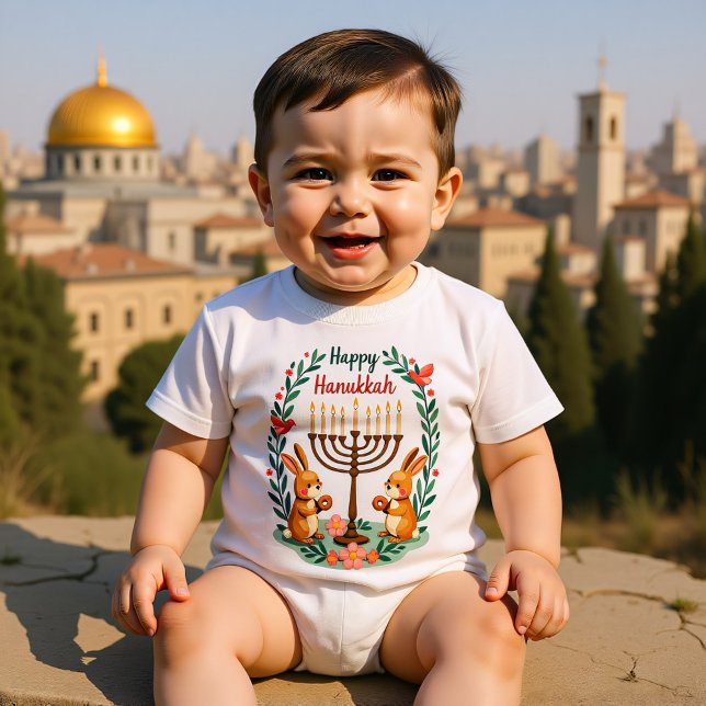 Body Hanukkah Hanukkah Hoppers (Hanukkah Hanukkah Hoppers Baby Bodysuit)