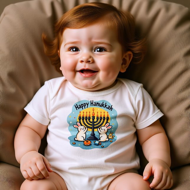 Body Hanukkah Lumineux avec les Tout-Petits (Hanukkah Lit with Littles Baby Bodysuit)