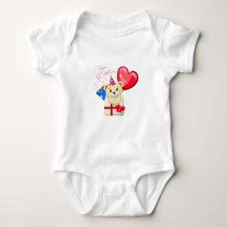 Body Happy 1st Birthday Bear baby Bodysuit