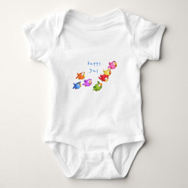 Body Happy Flying Bird Baby Bodysuit Sparrows (Devant)