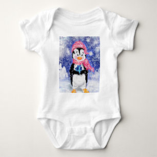 Body Happy Penguin Baby Bodysuit - Christmas