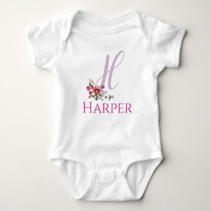 Body Harper Nom Reveal Floral Letter H Girl Whimsical