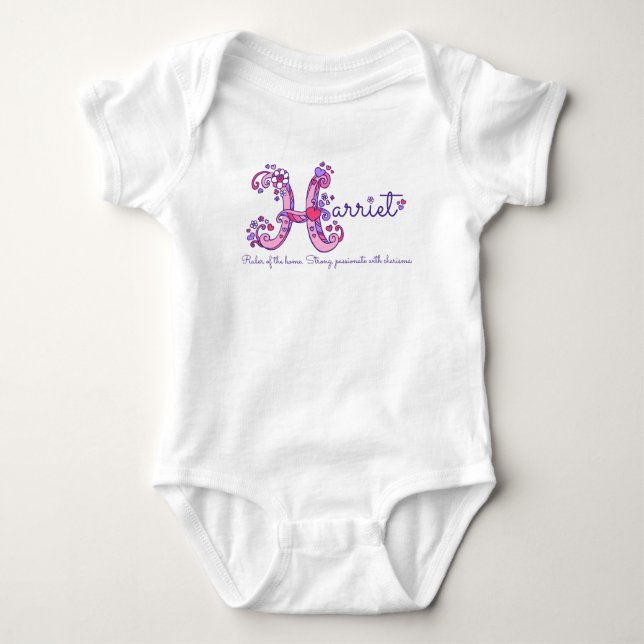Body Harriet girls nom et sens H monogramme chemise (Devant)