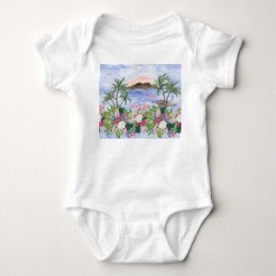 Body Hawaiian Bliss : Motif d'aquarelle tropicale