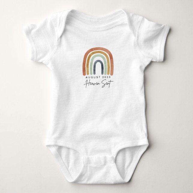 Body Heaven envoyé Boho Rainbow Baby Faire-part Onsie (Devant)