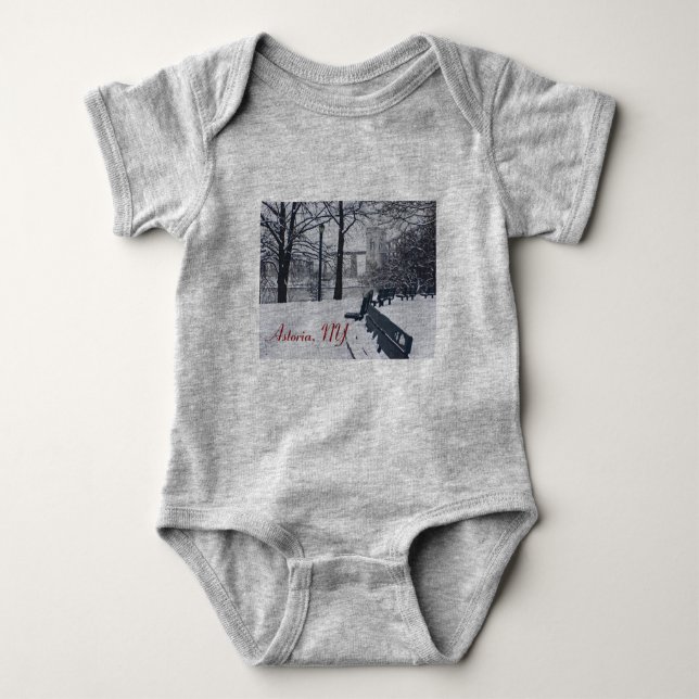 Body Hellgate Bridge en hiver, Astoria, NY Bodysuit béb (Devant)