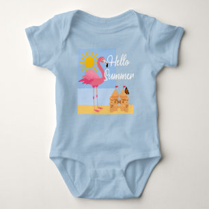 Body Hello Summer Pink Flamant rose Design - Baby Jerse