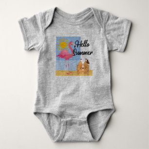 Body Hello Summer Pink Flamant rose Design - Baby Jerse