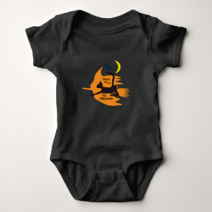 Body Hello Witch - Orange-Black Happy Halloween Image.