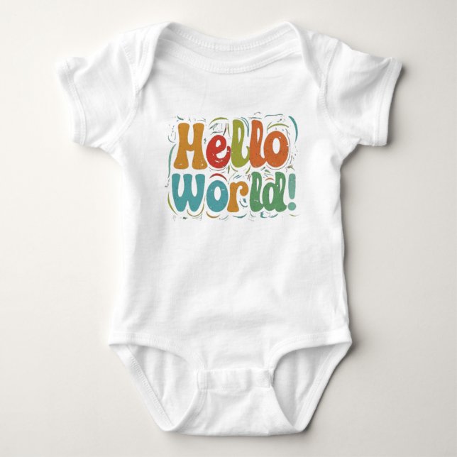 Body Hello World" Bodysuit bébé - Une douce introductio (Devant)