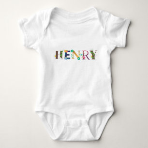 Body HENRY Broderie de fleurs avec nom