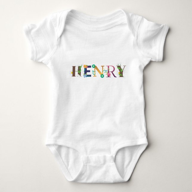 Body HENRY Broderie de fleurs avec nom (Devant)