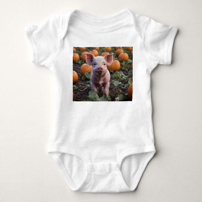 Body Heureux Comme Un Cochon Bébé Dans Un Patch Citroui (Devant)