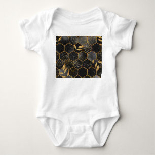 Body Hexagon de marbre, Texture Feuille d'or.