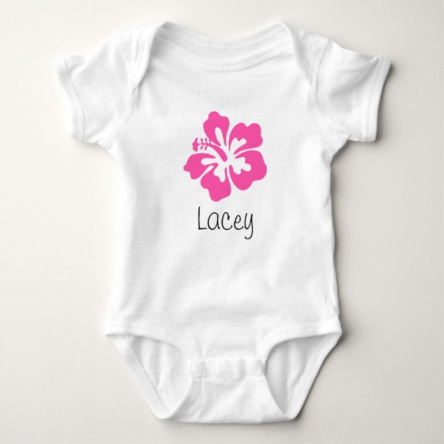Body Hibiscus Hawaiien Personnalisé Rose (Devant)