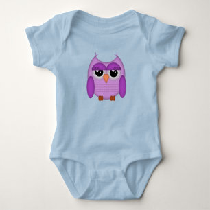 Body Hibou mignon grands yeux Purple Bird Cartoon Anima