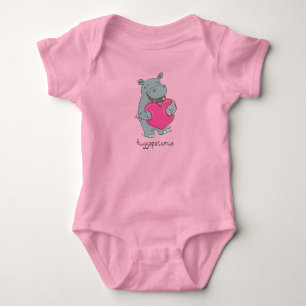 Body Hippo Hugs Saint Valentin Bodysuit pour bébé rose