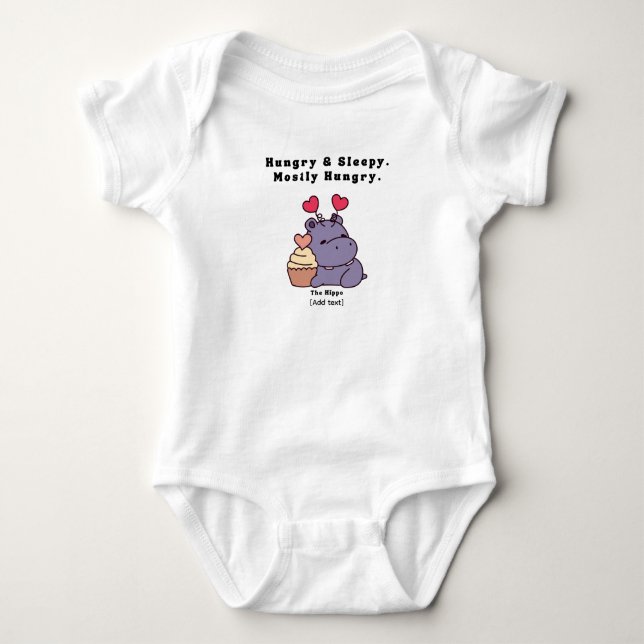 Body Hippopotame Affamé & Endormi - Bébé Mignon Princip (Devant)