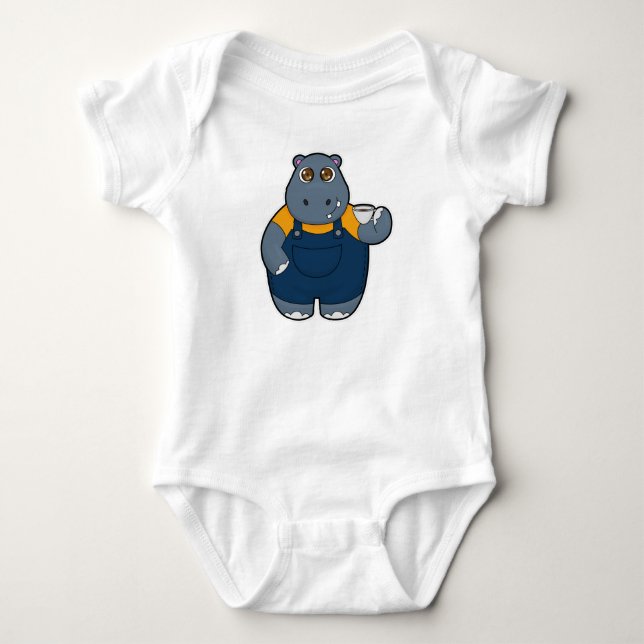 Body Hippopotame avec tasse de café (Devant)
