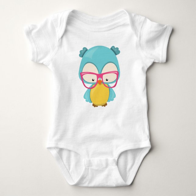 Body Hipster Owl, Chouette Avec Lunettes, Chouette Mign (Devant)