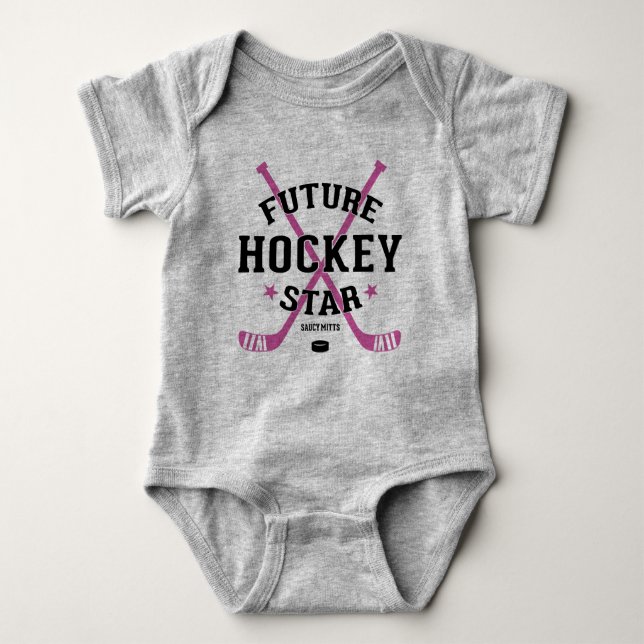 Body Hockey Baby Girl Future Hockey Star Sticks rose (Devant)