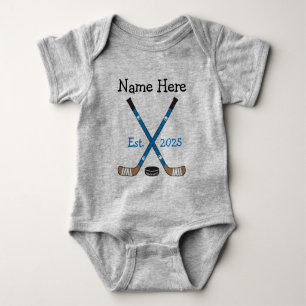 Body Hockey personnalisé Nom du bébé Naissance Année de